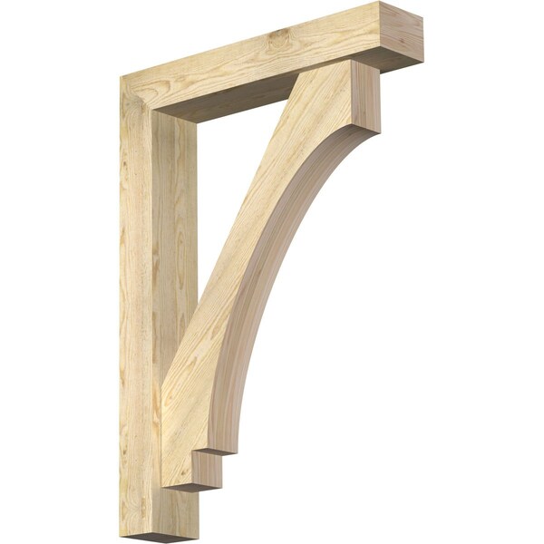 Ekena Millwork Imperial Block Rough Sawn Bracket w/ Offset Brace, Douglas Fir, 6"W x 30"D x 42"H BKT0604X30X42IMP05RDF - main